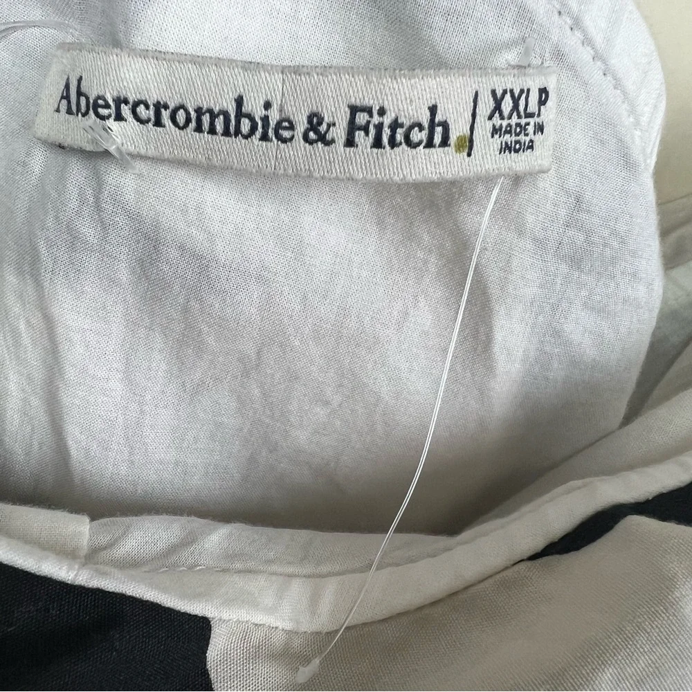 NEW Abercrombie & Fitch Black + White Abstract One Shoulder Cut Out Maxi Dress